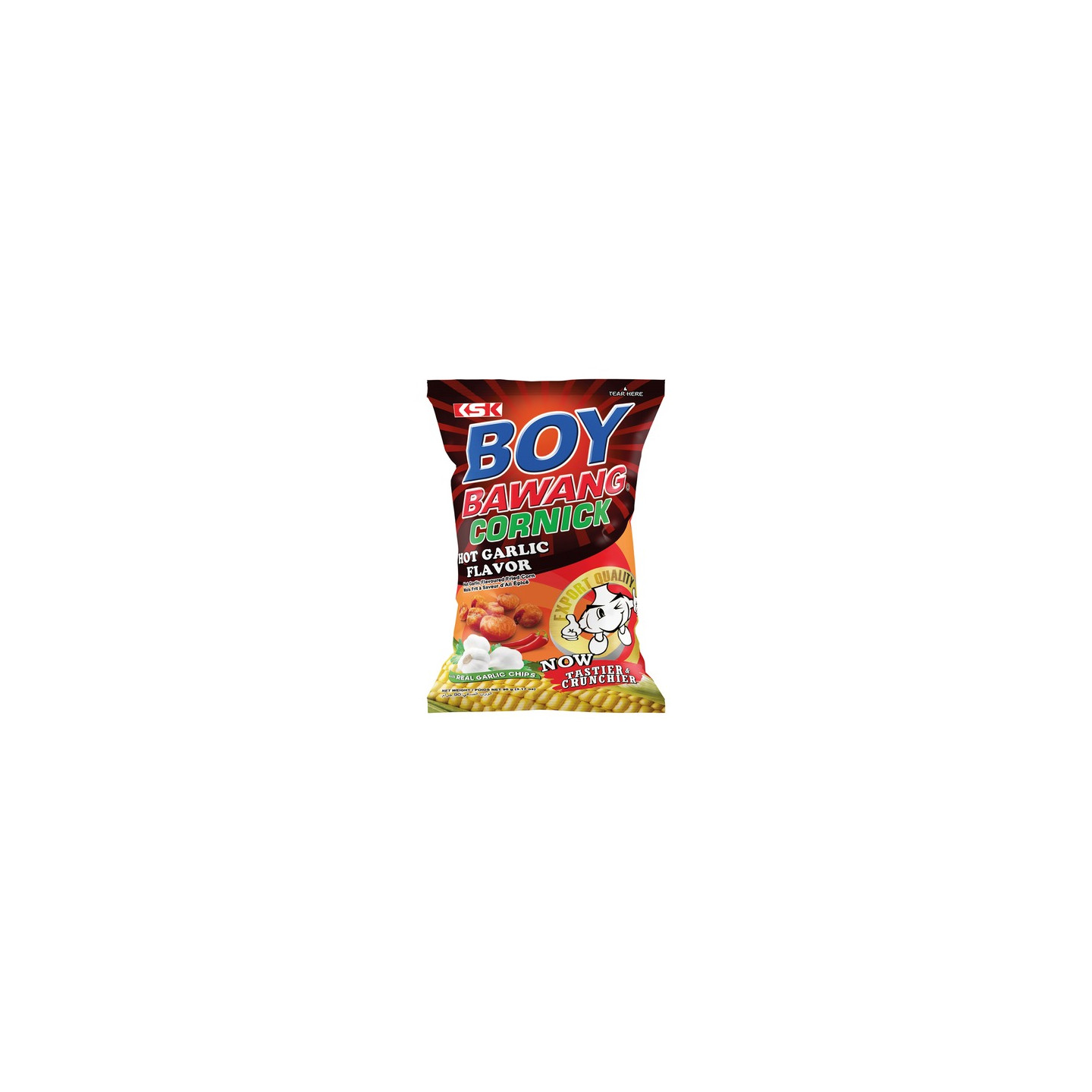 Snack de maïs 'd'ail fort boy bawang 40 x 100 g